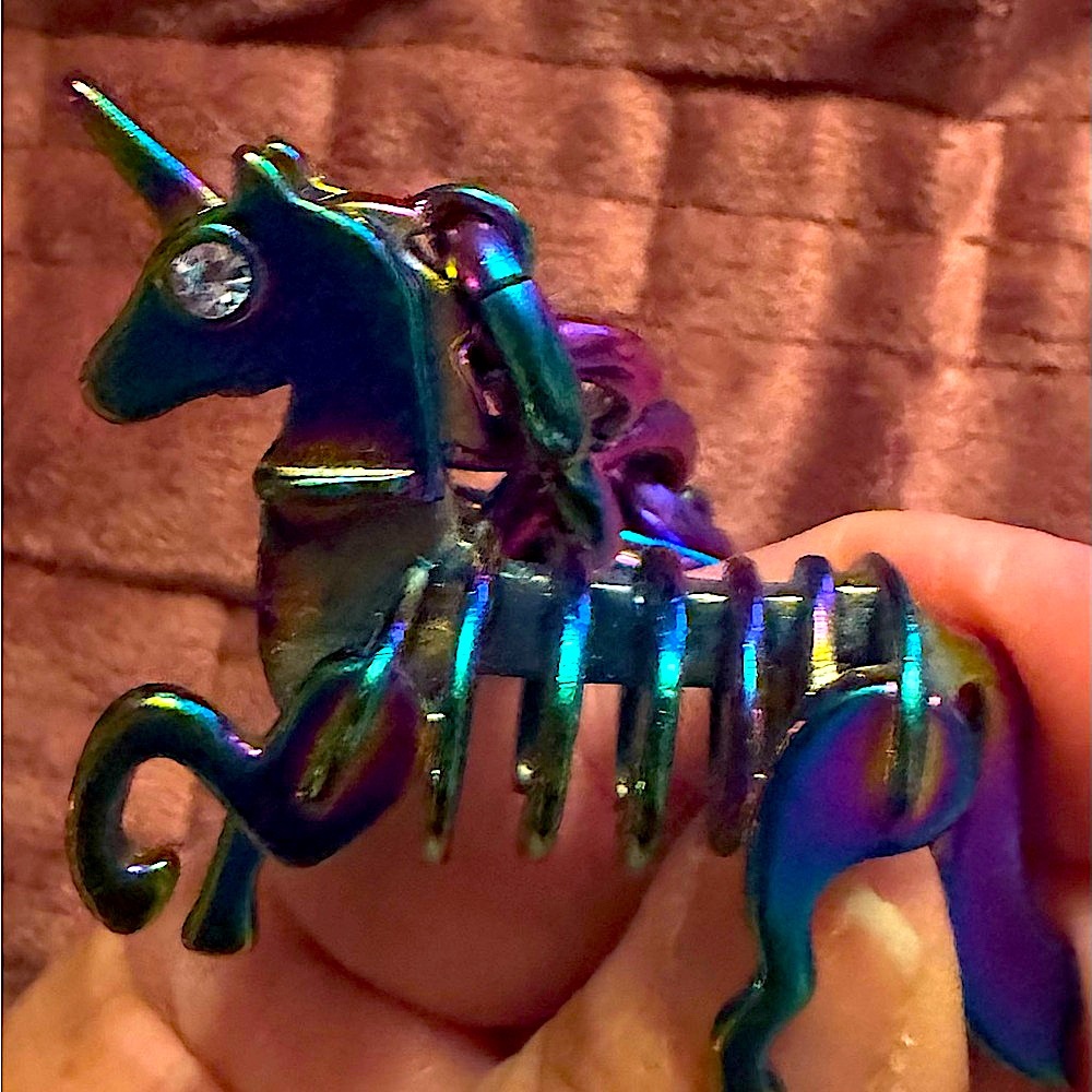 Coach, 3D, oil slick, Iridescent Unicorn, Keychain/fob rare 22949, RARE! - Picture 13 of 13